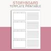 Storyboard template printable, storyboard planner, story board, video and film planner, animation storyboard thumbnail 5