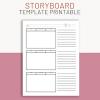 Storyboard template printable, storyboard planner, story board, video and film planner, animation storyboard thumbnail 2