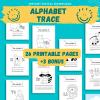 Alphabet trace letters, Trace & Color Letters A to Z, lowercase letters, uppercase, alphabet handwriting,printable learn to write worksheets thumbnail 4