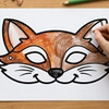 Clever Fox: Free Printable PDF Fox Mask Coloring Page for Kids thumbnail 2