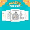 Mazes for kids printable worksheets, Labyrinth, printable activites, activities worksheet, digital download, printable mazes, Bonus coloring thumbnail 3