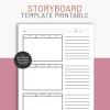 Storyboard template printable, storyboard planner, story board, video and film planner, animation storyboard thumbnail 1