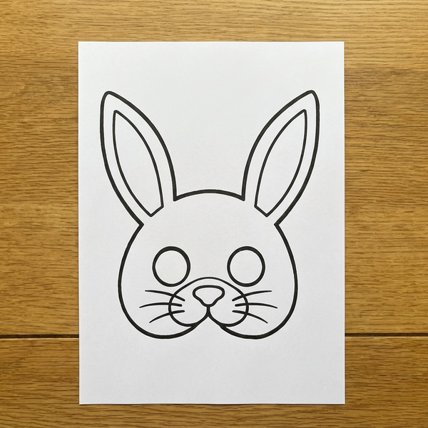 Adorable Bunny Rabbit: Free Printable PDF Coloring Mask for Kids
