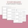 Storyboard template printable, storyboard planner, story board, video and film planner, animation storyboard thumbnail 6