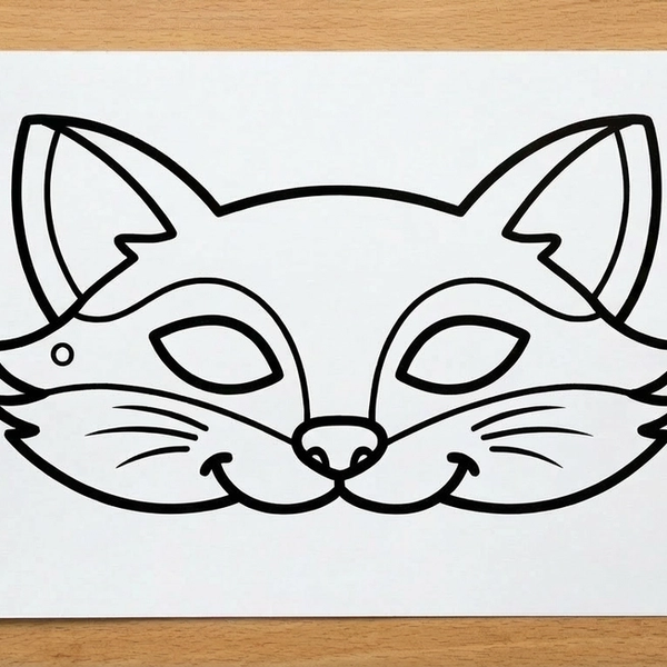 Clever Fox: Free Printable PDF Fox Mask Coloring Page for Kids