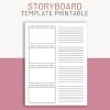 Storyboard template printable, storyboard planner, story board, video and film planner, animation storyboard thumbnail 4