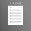 Printable Sheet Music for Piano Letter and A4 pdf. Blank Sheet Music Printable. Blank Staff Paper. Blank Music Paper. thumbnail 4