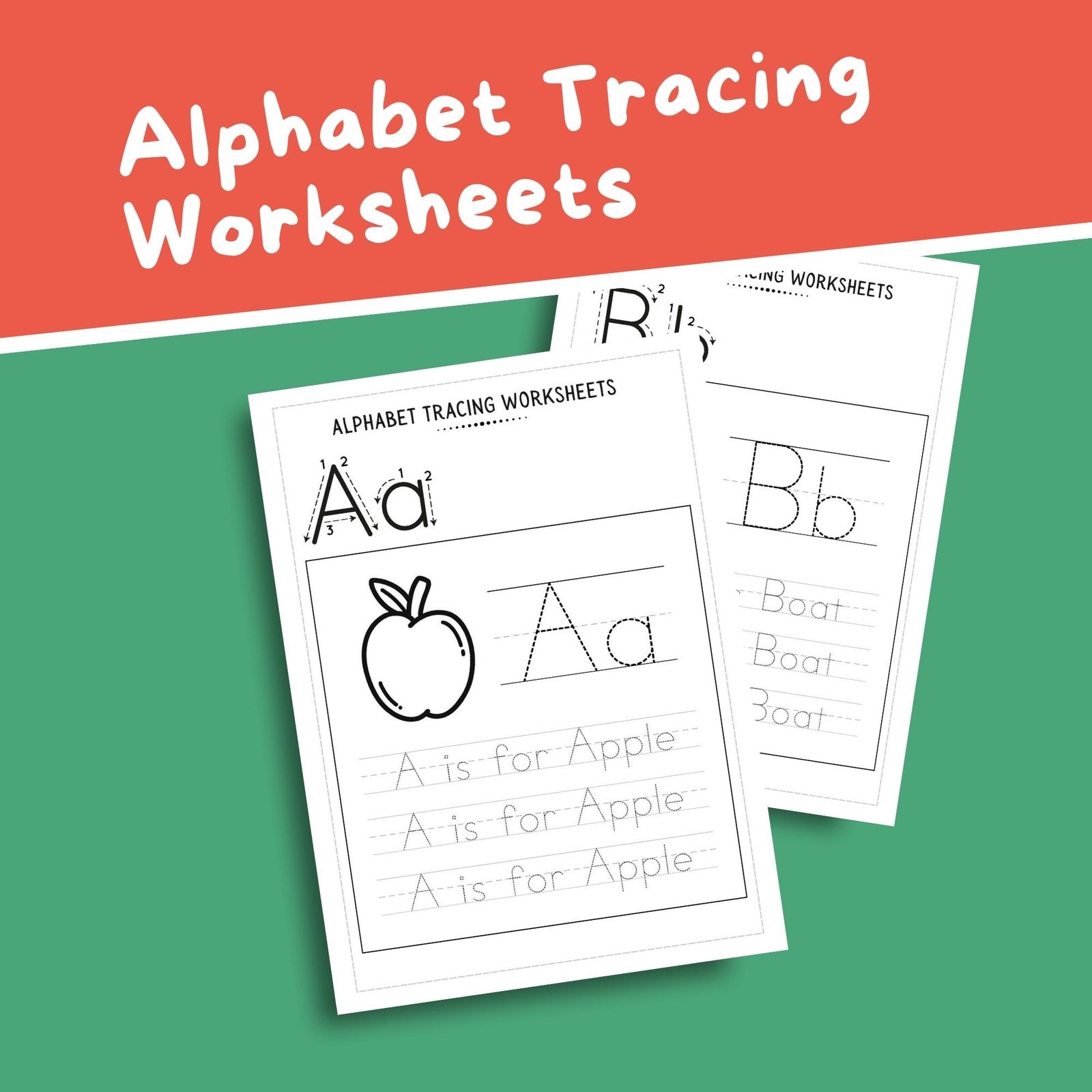 Alphabet Tracing Worksheets, ABC Tracing, Handwriting Practice, Printable, ABC Tracing Workbook, Trace letters, Alphabet Trace name - Image 1