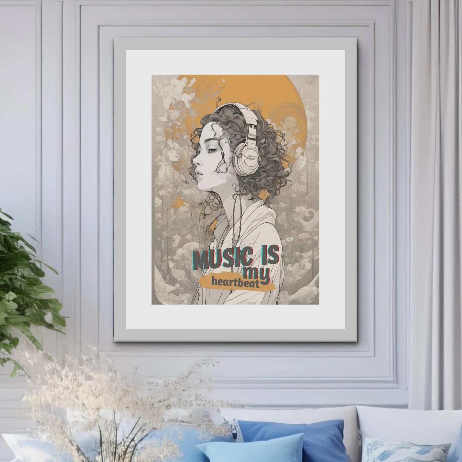 Music is poster, musical posters, if music be, without music, wall art digital dowload printable PDF in multiple sizes - Image 1