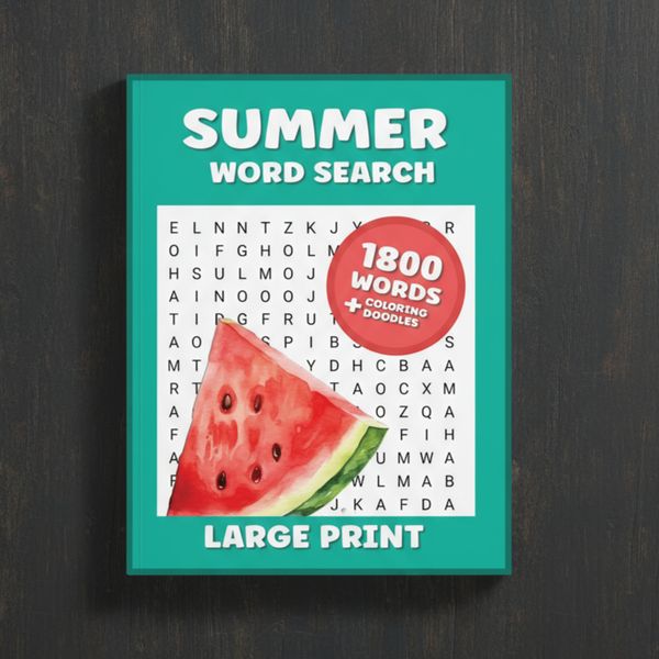 Summer Word Serach Large Print