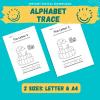Alphabet trace letters, Trace & Color Letters A to Z, lowercase letters, uppercase, alphabet handwriting,printable learn to write worksheets thumbnail 3