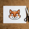 Vibrant Forest Fox: Free Printable PDF Pre-Colored Mask for Kids thumbnail 1