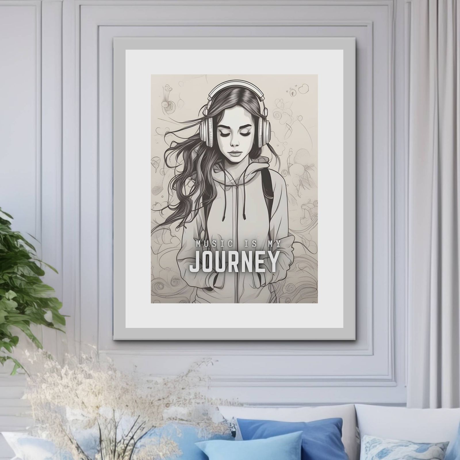 Music is poster, music posters, if music be, without music, wall art digital dowload printable PDF in multiple sizes - Image 1