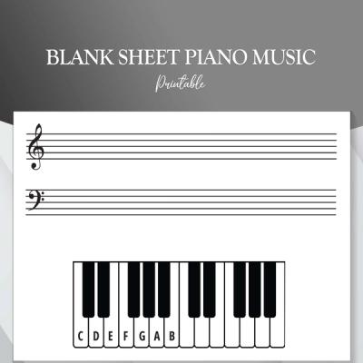 Piano and Music Staff blank sheet PDF for piano US Letter and A4. Piano Worksheet. Read Music Worksheet. Music Worksheets.
