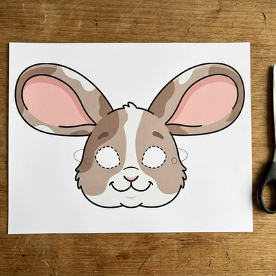 Cute Bunny Rabbit Mask – Free Printable PDF for Kids