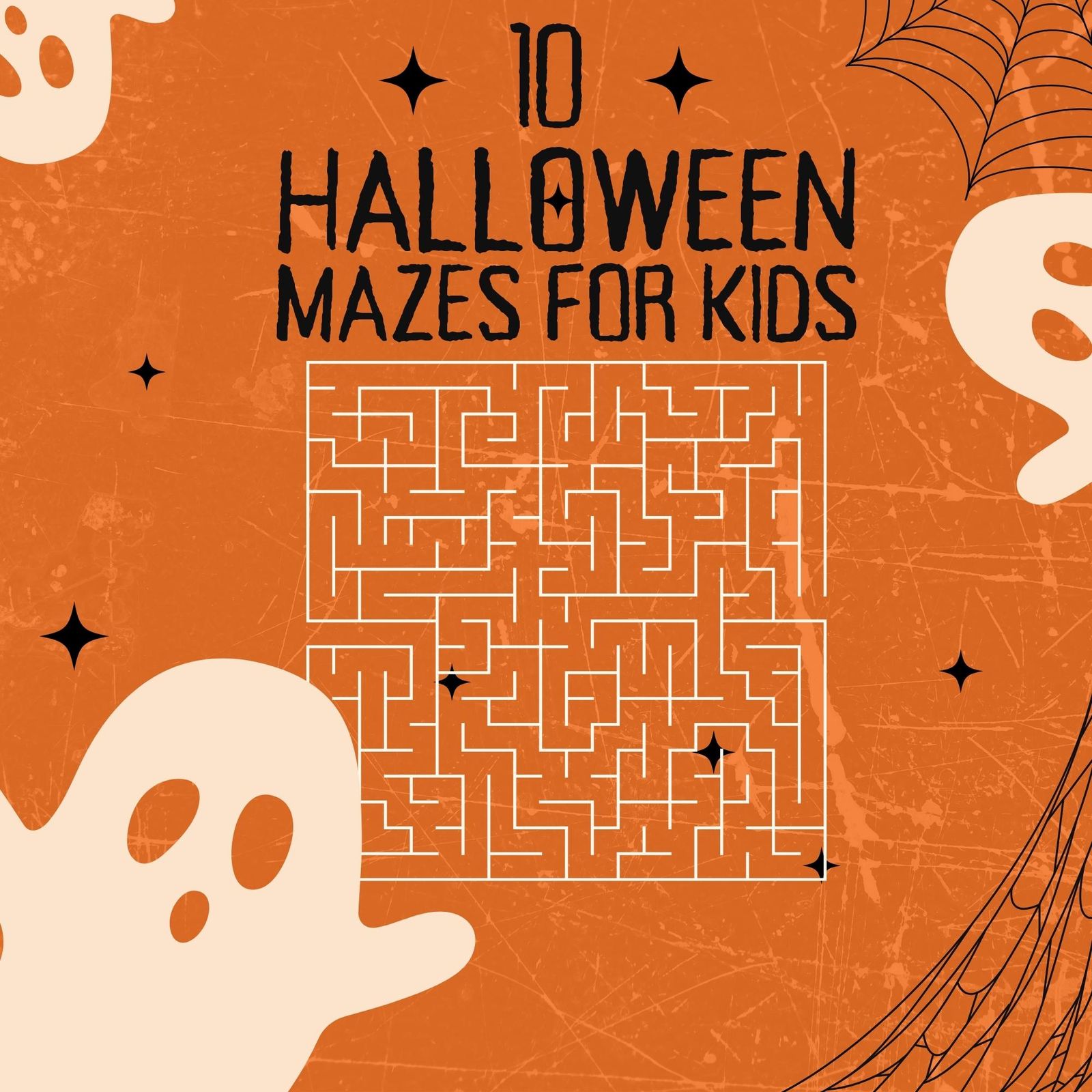 Halloween Mazes to print for kids, fun activites, halloween activities for kids PDF, labyrinth, printable labyrinths - Image 1