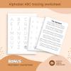 ABC tracing chart sheet, alphabet and numbers tracing, abc tracing, worksheet, trace letters, handwriting practice, number tracing, printable thumbnail 1