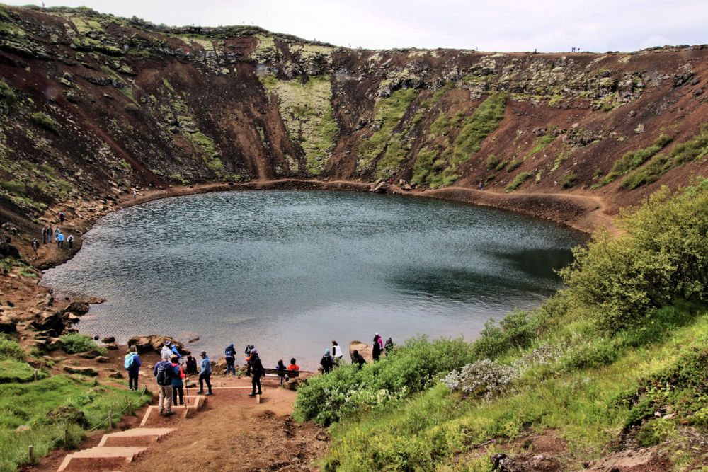 A view of the Kerid Crater in Iceland