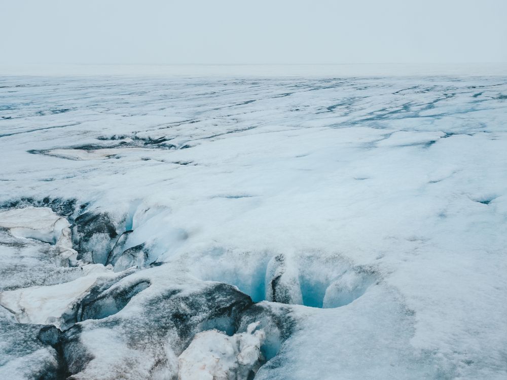 View of majestic Langjokull glacier in Iceland