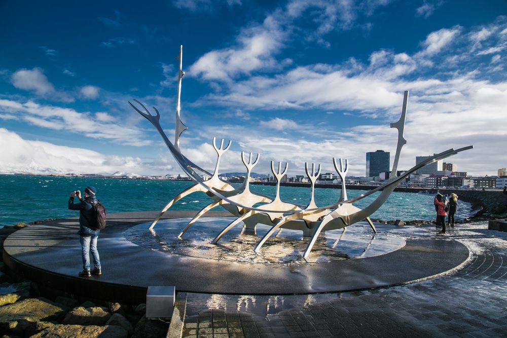 The Sun voyager one of the Icelandic famous sculpture in Reykjavik 