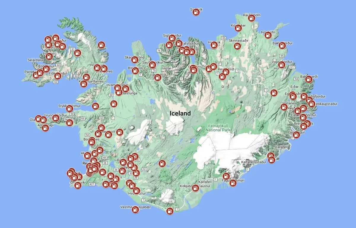 Gas Stations in Iceland