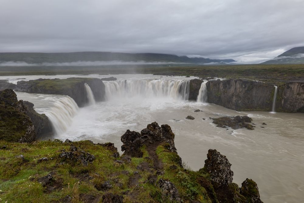 The waterfall Godafoss in Iceland