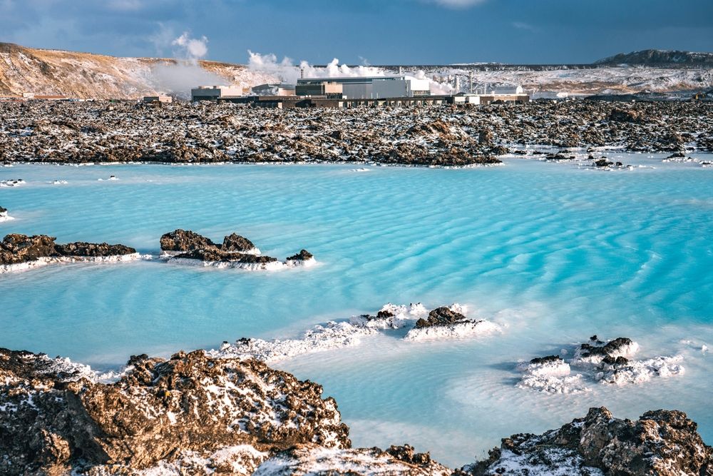 Photo of blue lagoon water on Iceland Grindavik