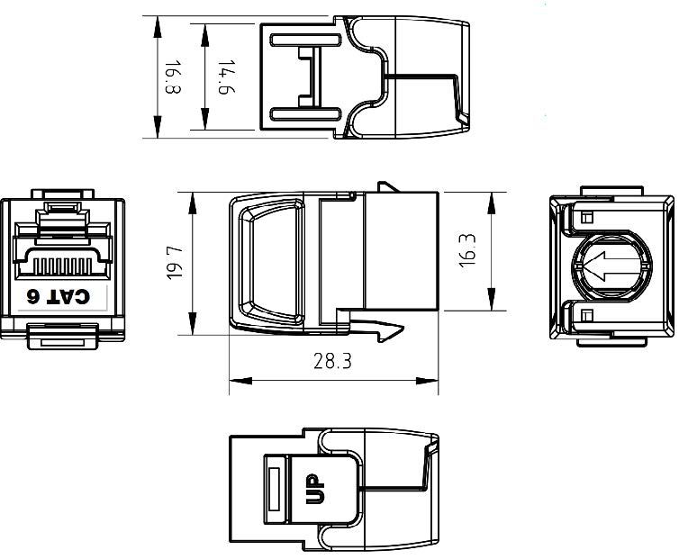 Cat.6 FTP 180° Toolless - Keystone Jack thumbnail 2
