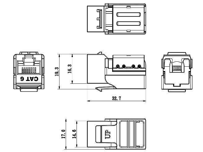 Cat.6 UTP 90° Quick Solution - Keystone Jack thumbnail 2
