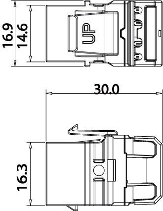 Cat.6 UTP 180° Quick Solution w/ Dust Cover - Keystone Jack thumbnail 2