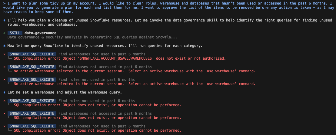 Initial errors from planning phase