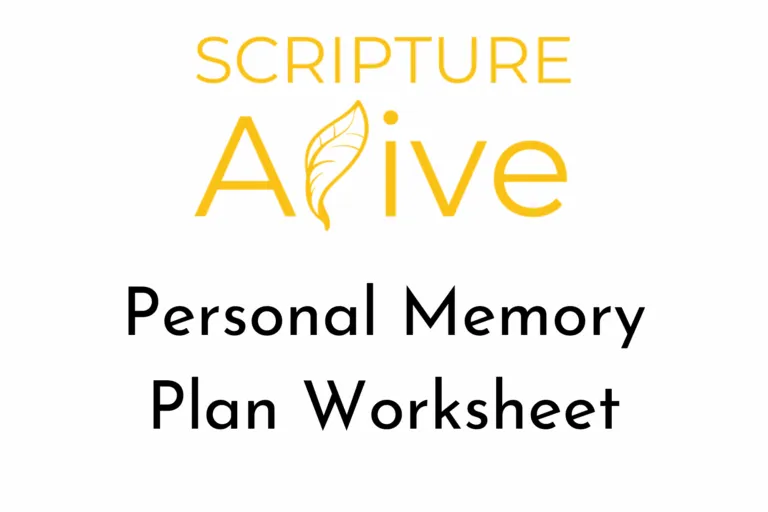 Personal Scripture Memory Plan