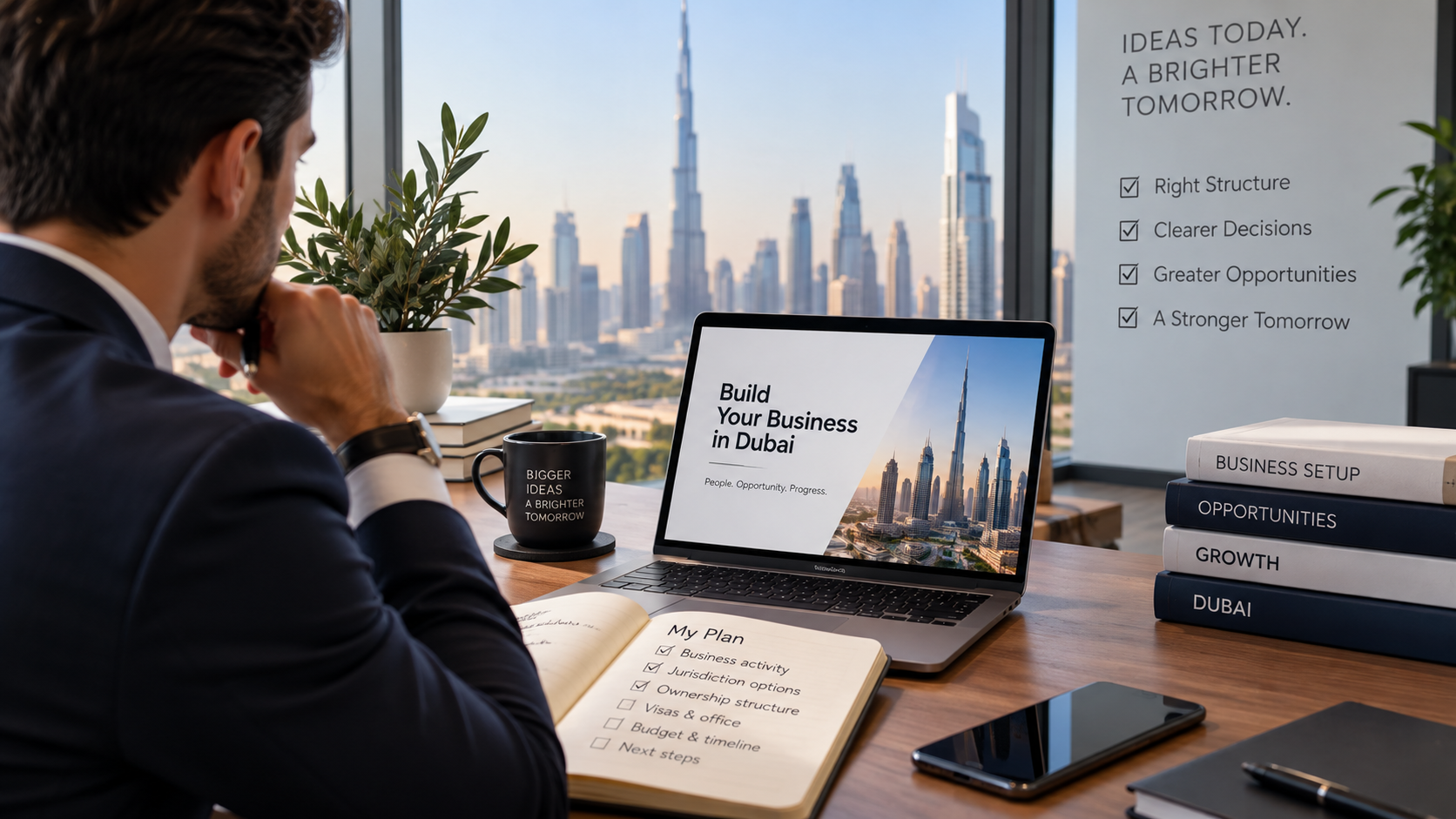 Entrepreneur reviewing business setup decisions before starting a company in Dubai