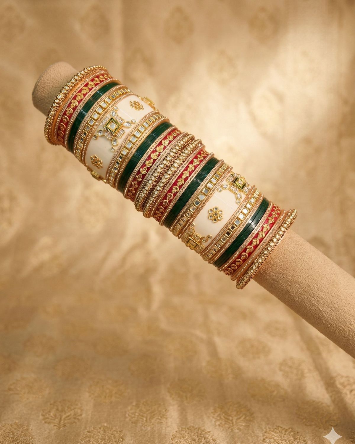 Green and Red bangle set - View 1