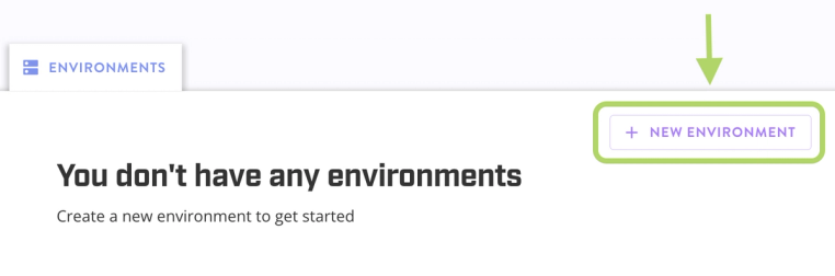 "New environment" button
