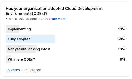 Cloud Development Environments Adoption Poll