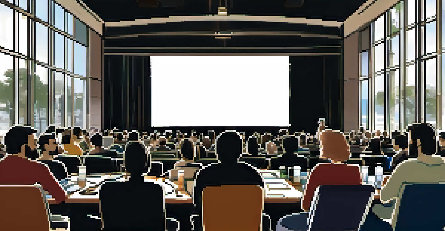 A panel discussion at a film festival with filmmakers at a table and an engaged audience in a well-lit room.