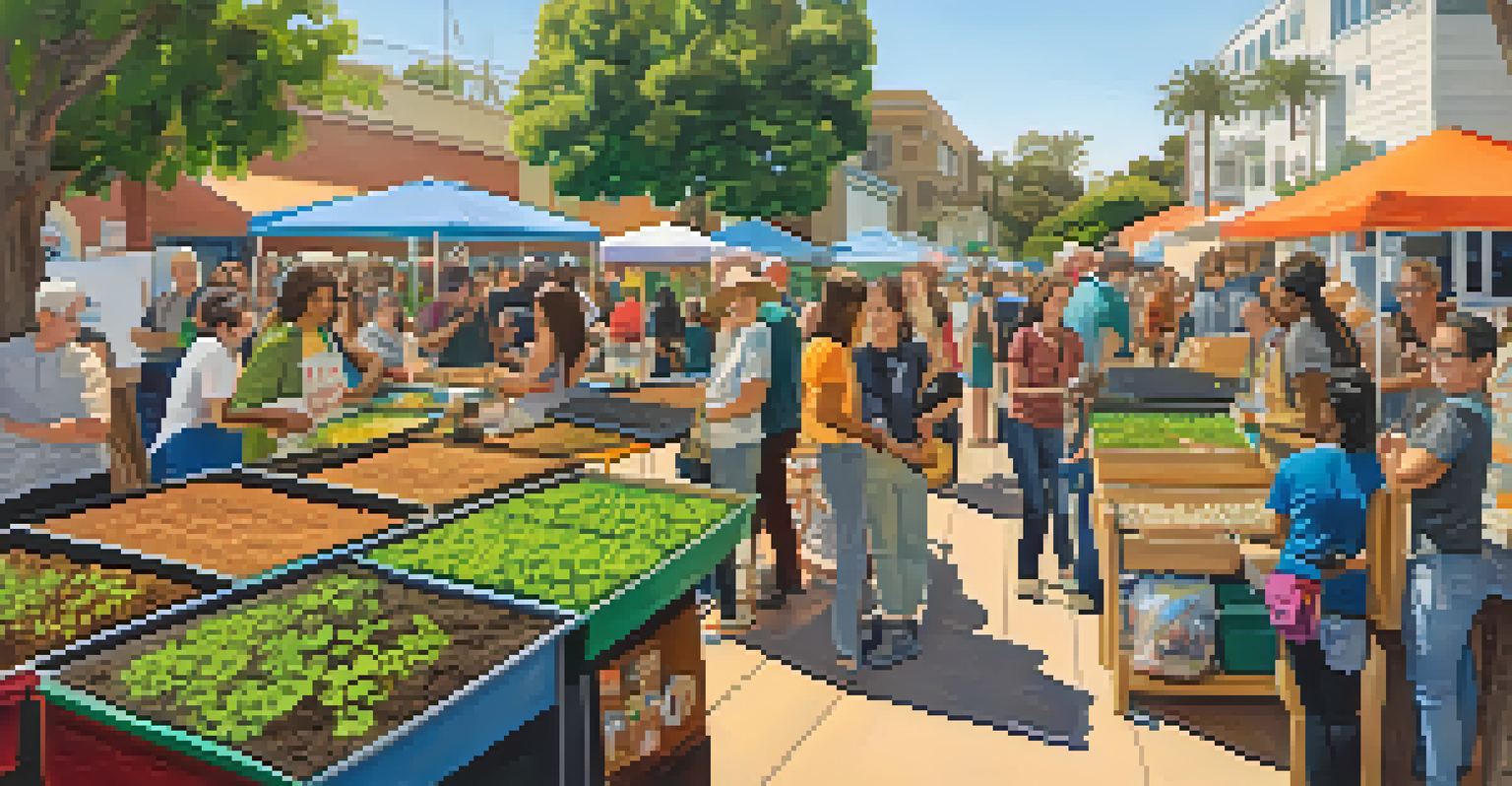 A community workshop in Santa Monica featuring residents learning about sustainability, composting, and solar energy.