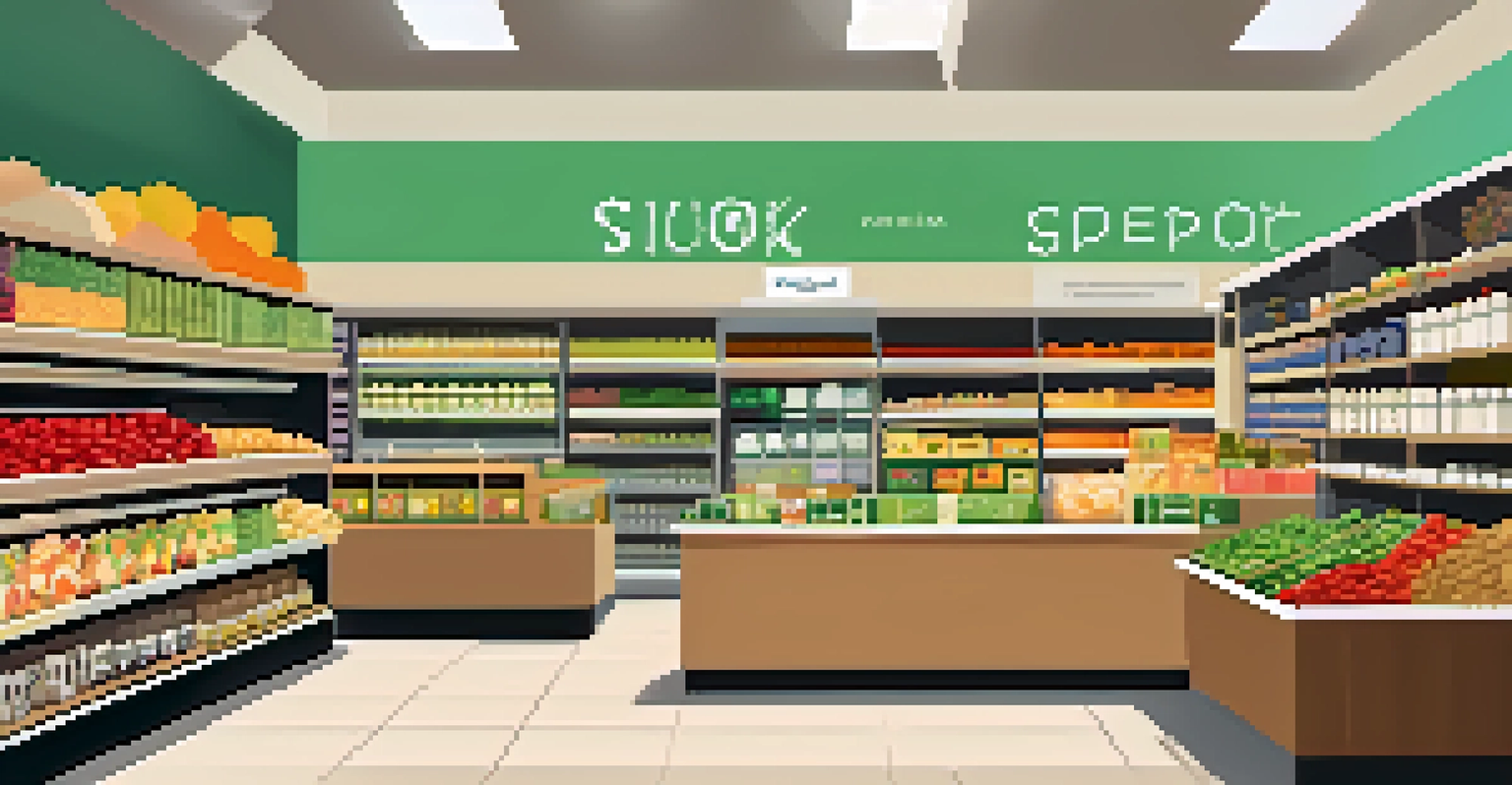 Inside a health food store with shelves filled with organic products and a staff member helping a customer.