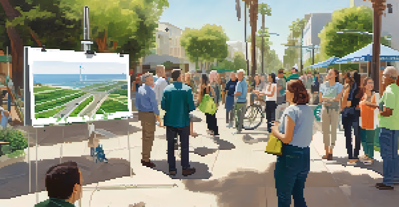 A community workshop in Santa Monica where residents discuss sustainable transportation initiatives with planners.