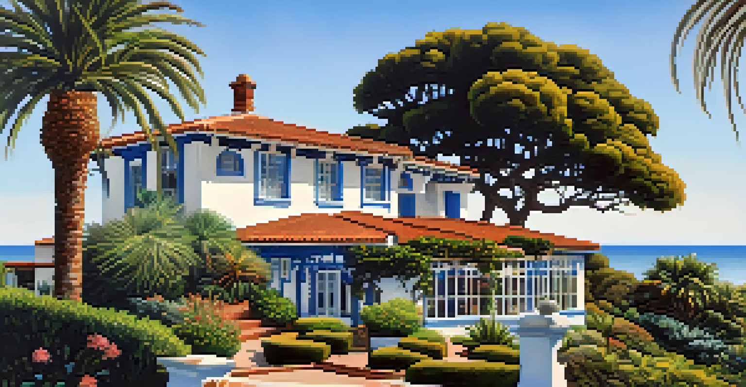 The Adamson House with mission-style architecture and beautiful gardens overlooking the Pacific Ocean.