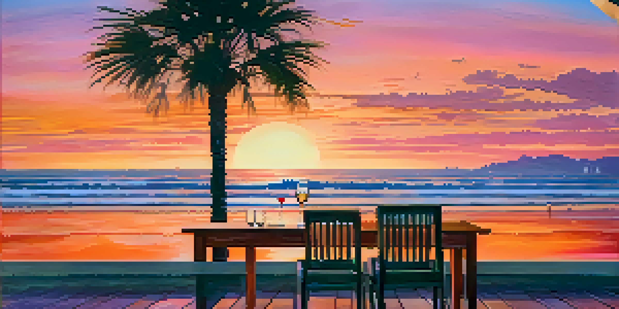 A sunset view over Santa Monica beach with a glass of Chardonnay in the foreground, showcasing vibrant colors in the sky and calm ocean waves.