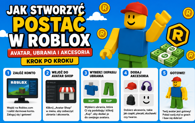 Jak stworzyć postać w Roblox – avatar, ubrania i akcesoria krok po kroku