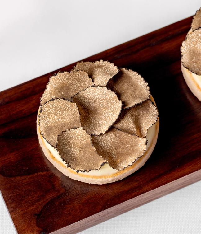 Black-truffle crumpet