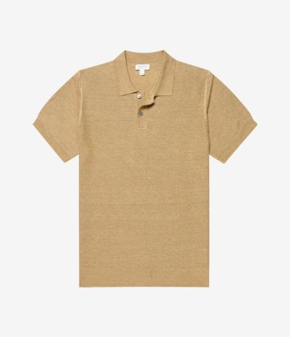 Silk Linen Honeycomb Polo