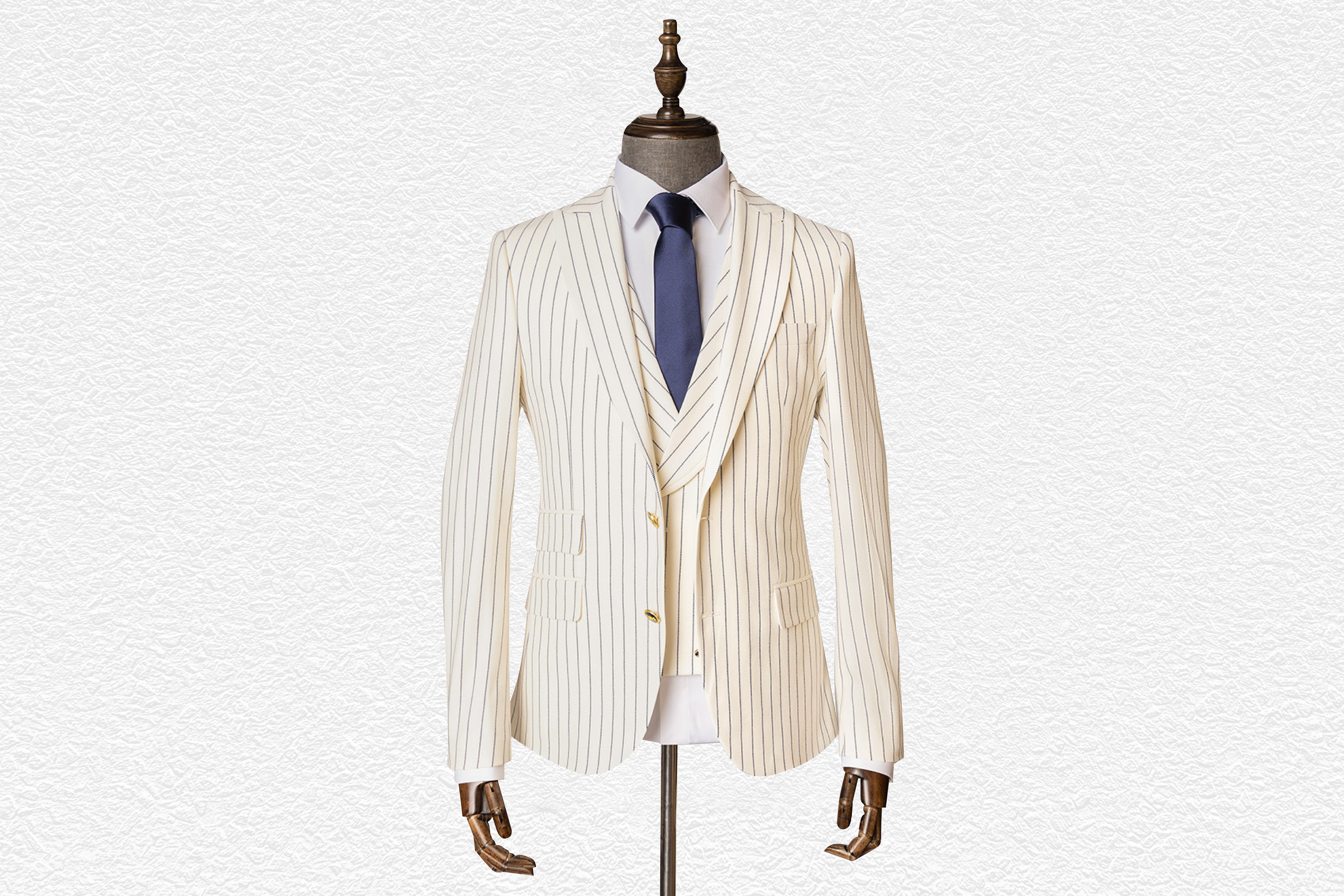 Bank Ivory Pinstripe Suit