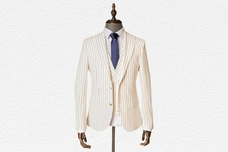 Bank Ivory Pinstripe Suit