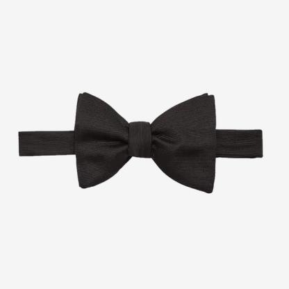 Huntsman Black Silk Bow Tie