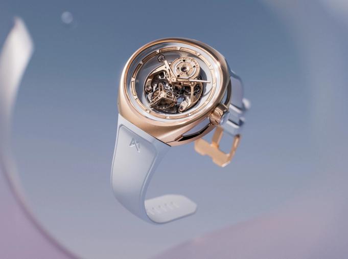 Uhren der Woche: Die Vanguart Orb aus pinkfarbener Keramik und Titan sowie aus blauer Keramik und Roségold.