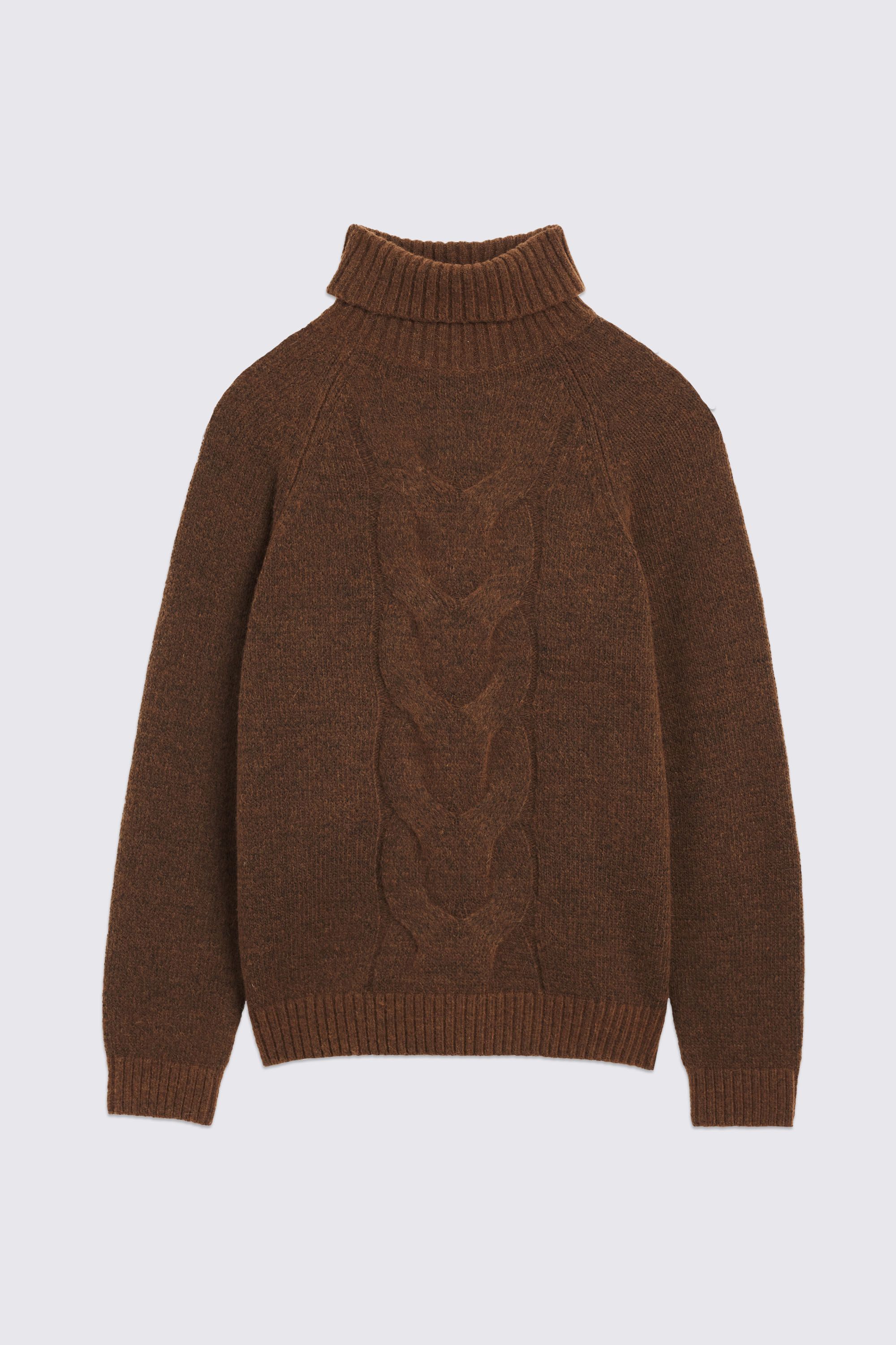 MOSS Rust Cable Roll Neck Jumper